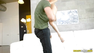 18yo brunette Kiley Jay gets her pussy licked in the air