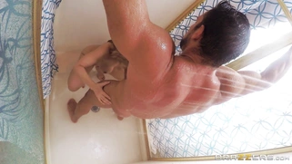 Blonde Sarah Vandella guzzles hard cock with perfection