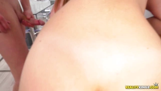 Zoe Doll watches Zoe Doll getting banged leaning on the wall