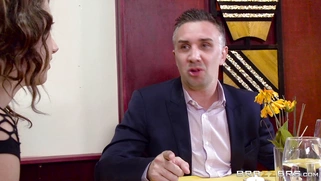 Keiran Lee gets sucked off by Kleio Valentien in a restaurant