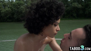 Ebony slut needs deep anal sex on a boat