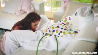 Relaxing Bunny feels high from Avi Love fellatio