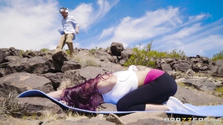 Monique Alexander gets licked by a stranger in a desert