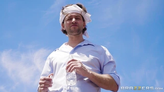 Monique Alexander gets licked by a stranger in a desert