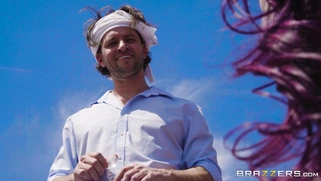 Monique Alexander gets licked by a stranger in a desert