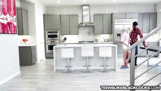 Naughty maid Chloe Temple deepthroats BBC for cum in mouth