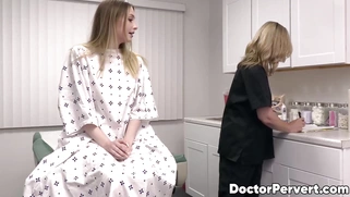 Nurse Lilly James and petite Ailee Anne are next in line for the doctors hard cock