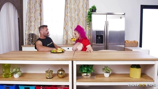 Lily Lou is sucking cock and licking balls