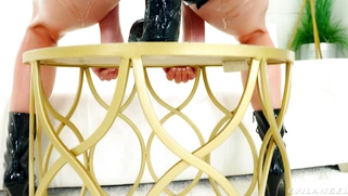 Katrina Colt is riding huge black dildo with her amazing ass