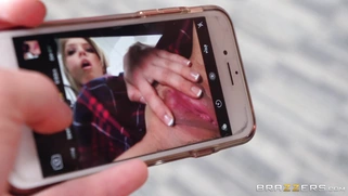 Giselle Palmer caught by Romi Rain when was taking naughty pictures of herself