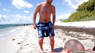 Candice Dare gets ass and legs smeared with sun block