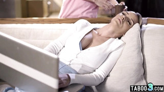 Skinny MILF stepmom wants to feel a dick