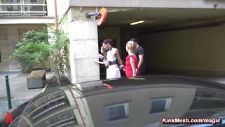 Wild public orgy of anal action