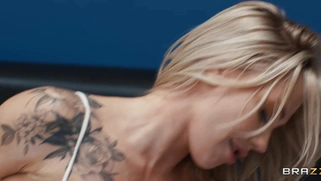 Angie Lynx is fucking giant cock in cowgirl position