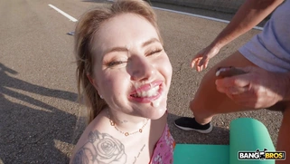 Georgia Koneva gets jizz in her mouth after anal fucking