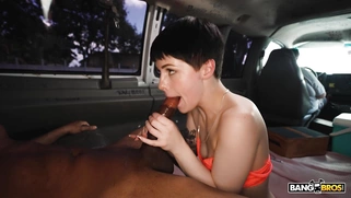 Raee Ripley gets cum in her mouth after blowjob