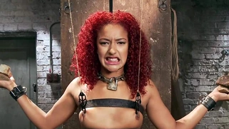 Tied redhead trainee anal fucked