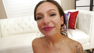 April Olsen gets facialed after anal fucking