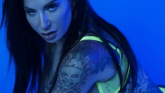 MILF slips out of her sexy neon lingerie