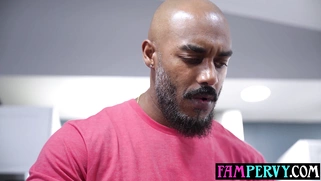 Ebony teen seducing daddy to get his BBC