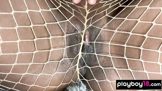 Ebony MILF dildoed her juicy black pussy