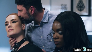 Obedient MILF and ebony GF serving hubby