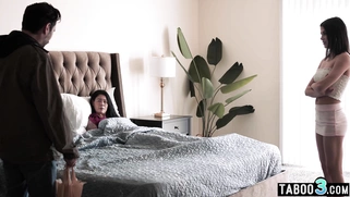 Teen has to fuck in front of her stepmom