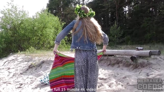 Risky Public Masturbating on a Beach with Drone