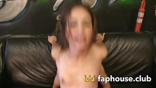 Busty teen railing naked, anxiously fellating and guzzling ginormous load - XXX!