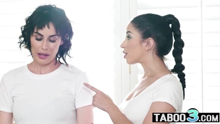 Hot MILF housekeeper massaged and licked