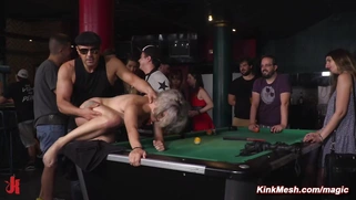 Blonde public humiliation and BDSM