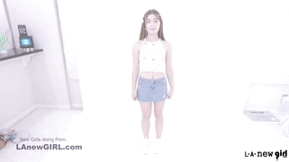 Super Cute Teen Shy at First Rides Cock