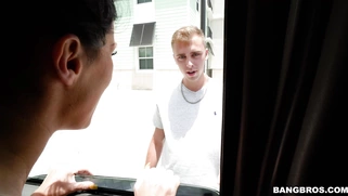 Megan Rain riding in the bus is looking for cocks to fuck