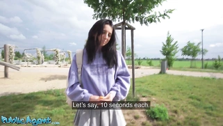 slim natural Italian college student uses her nice tits and small ass for quick cash