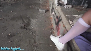 slim natural Italian college student uses her nice tits and small ass for quick cash