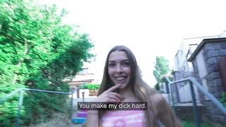 Tall slim college girl with long legs could easily be a model but loves money & cock