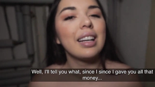 Spanish Brunette Flashes Big Natural Tits in the Snow