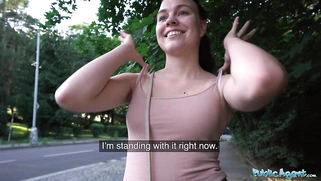 Kiara Flow shows of her sexy long legs and fucks outside in public