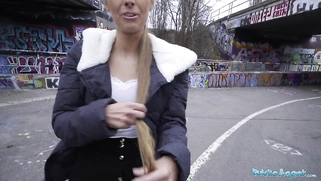 Spanish cock is fucked by Kinuski outside, beneath a tunnel.