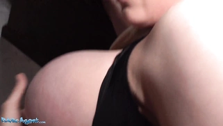 Blonde fucks with enormous tits