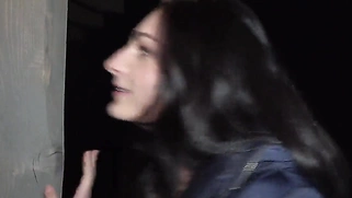 Wearing black underwear, Leanne Lace flashes her booty