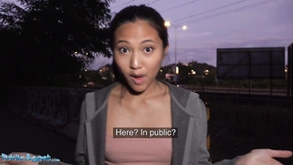 Agent fucks Asian babe May Thai doggy style