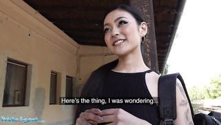 Japanese beauty Rae Lil Black fucks for cash