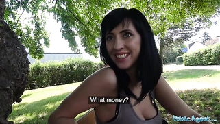 Sweet ass babe with great tits fucked against fence