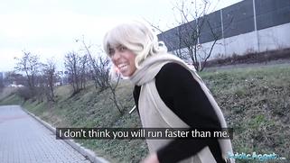 Ebony with sexy body blonde hair and shaved pussy