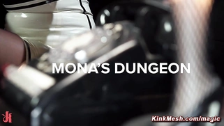 Blonde dominatrix butt plugs Asian babe