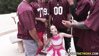 Aliyah Brynn In An Interracial Gangbang With Seven Men