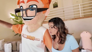 My Cock Spanks Isabella Jules’ Ass in a Cum-on-Tits Book Bash!