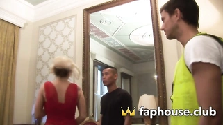 Wanton MILF in Clinging Garters Gets Double Stuffed in Salacious XXX Scene!