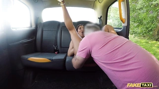 FAKE TAXI: HOT BRUNETTE PRINCESS JAS FUCKED IN THE SUN